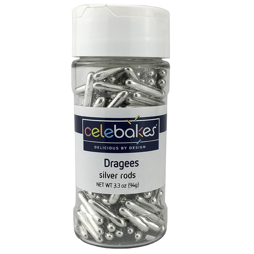 Silver Rod Dragees 3.3 oz