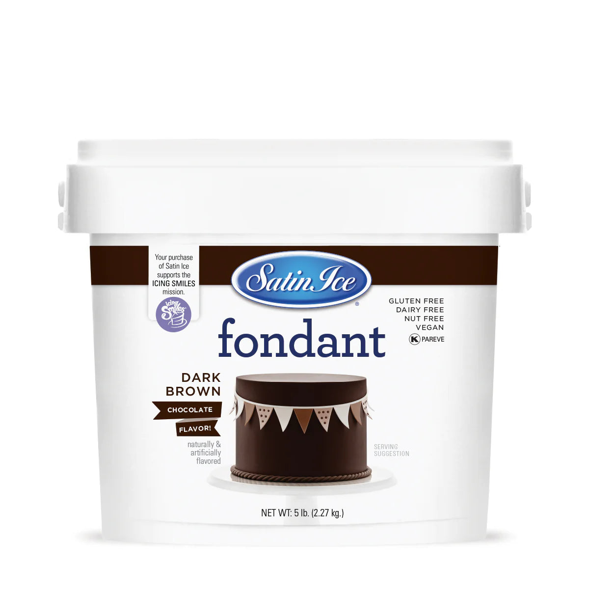 Satin Ice Dark Brown Chocolate Fondant - 5lb. Pail