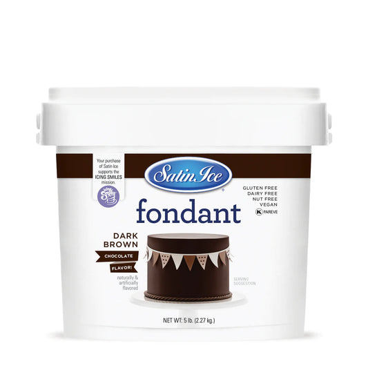 Satin Ice Dark Brown Chocolate Fondant - 5lb. Pail