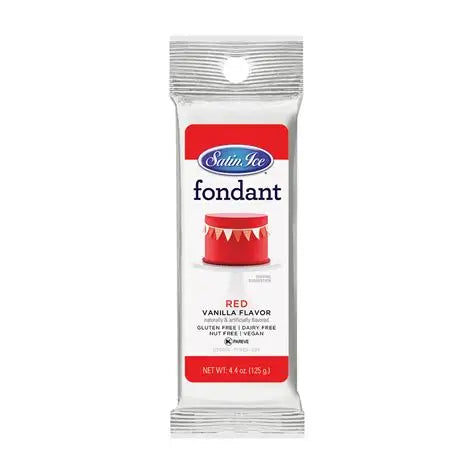 Satin Ice Red Vanilla Fondant - 4.4 oz Foil
