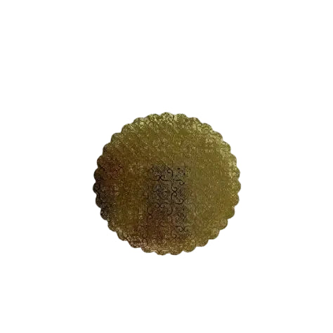 4" Gold Round Scalloped Cake Board