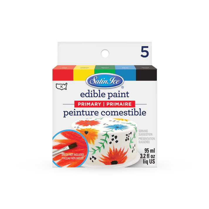 Satin Ice Primary Edible Paint 5 Count Kit