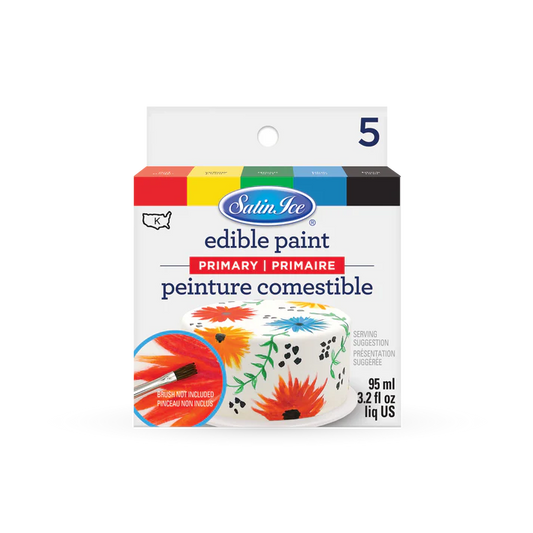 Satin Ice Primary Edible Paint 5 Count Kit