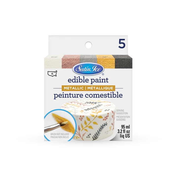 Satin Ice Metallic Edible Paint 5 Count Kit