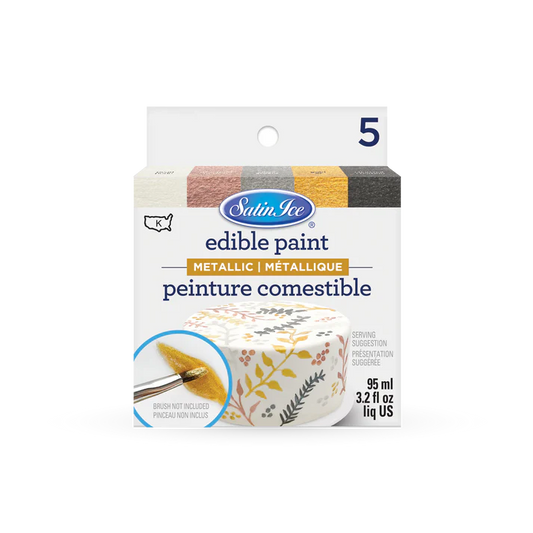 Satin Ice Metallic Edible Paint 5 Count Kit