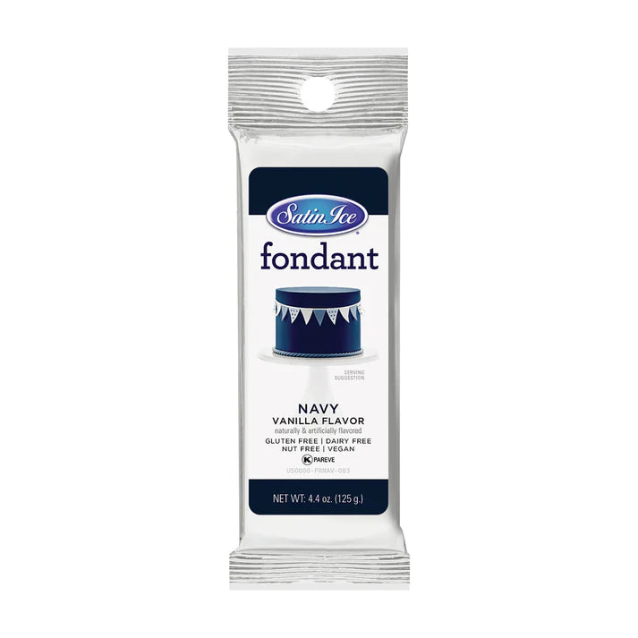 Satin Ice Navy Vanilla Fondant - 4.4 oz Foil