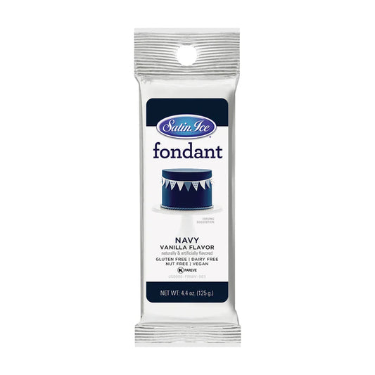 Satin Ice Navy Vanilla Fondant - 4.4 oz Foil