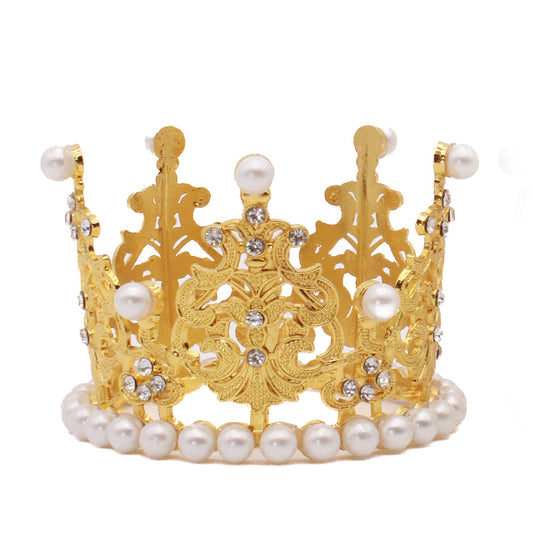 Mini Crown W/ Pearls Gold 3"
