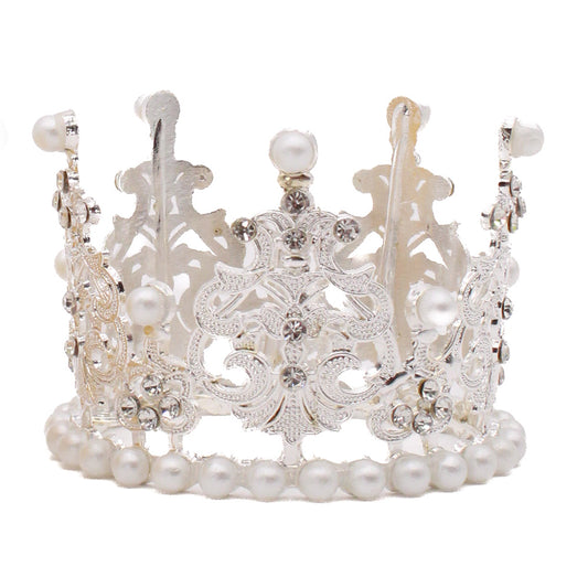 Mini Crown W/ Pearls Silver 3"