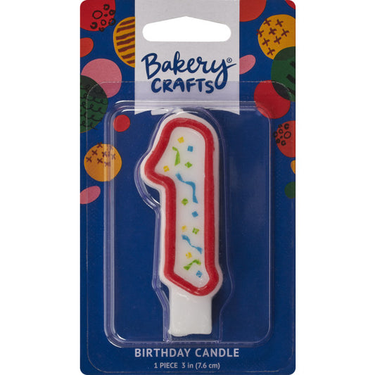 1 Red Numeral Party Candle