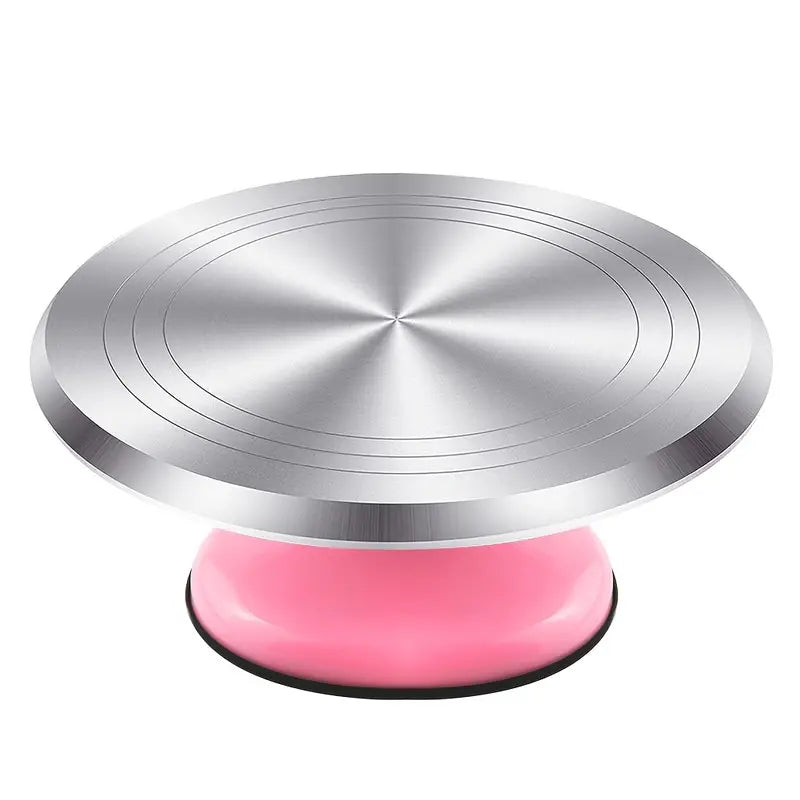 Pink Aluminum Revolving Cake Stand 12"