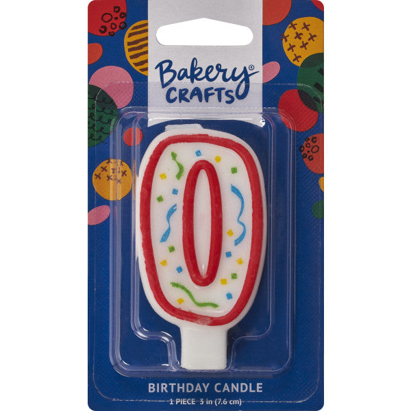 0 Red Numeral Party Candle