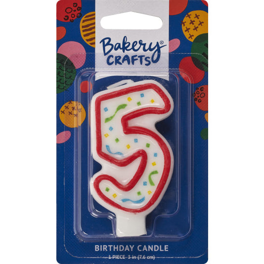 5 Red Numeral Party Candle