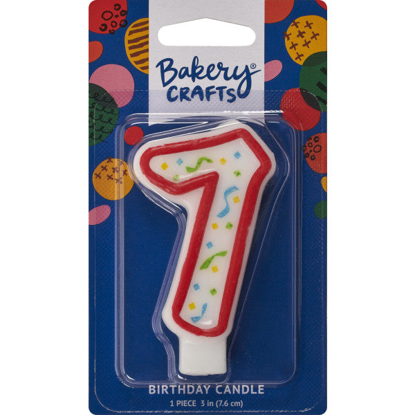 7 Red Numeral Party Candle
