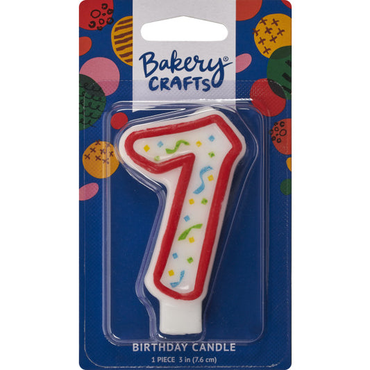 7 Red Numeral Party Candle
