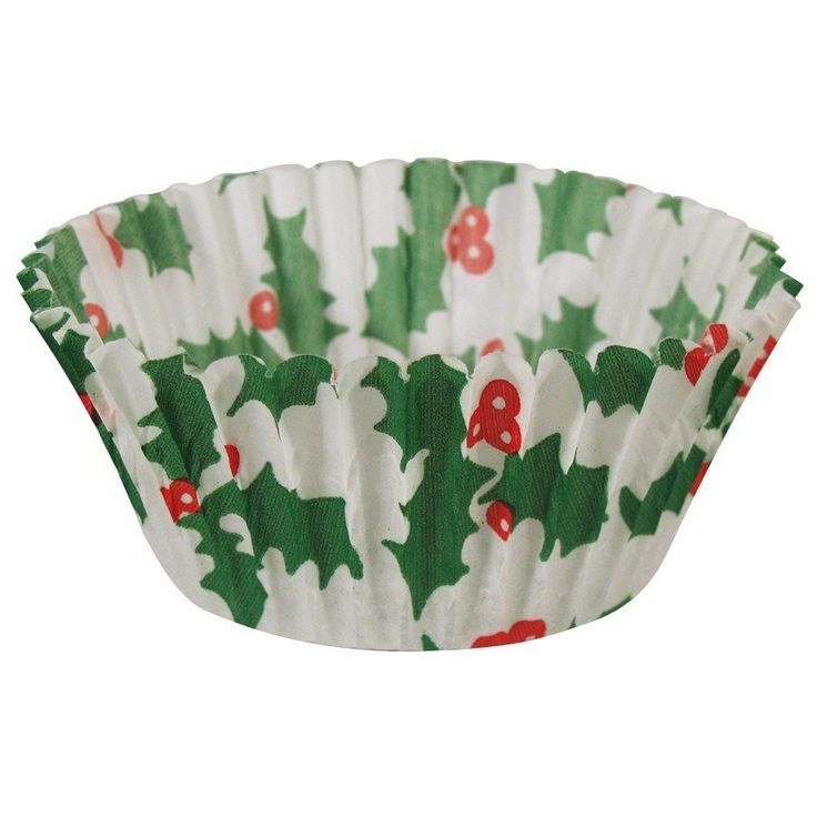 Holly Berry Candy Cups 1-3/4x5/8" 80 Pk