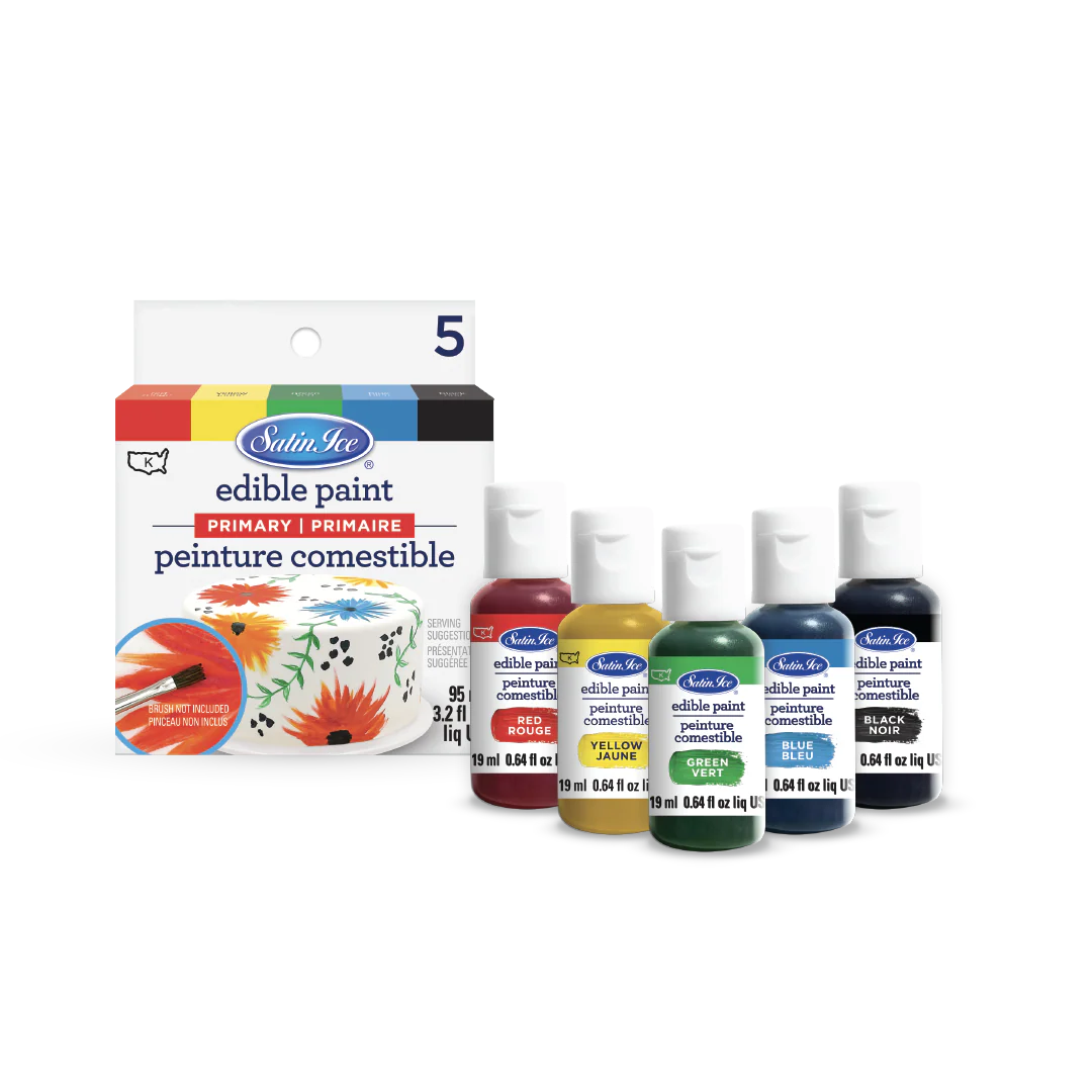 Satin Ice Primary Edible Paint 5 Count Kit