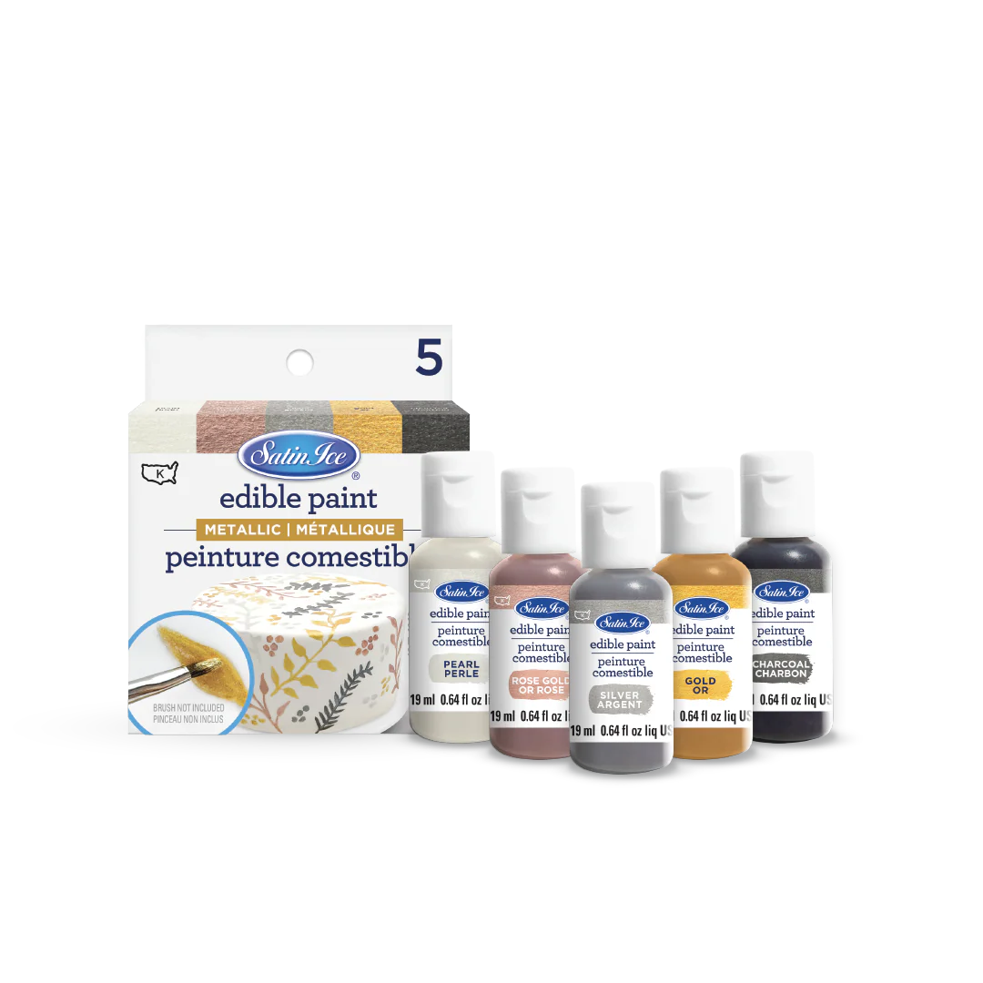 Satin Ice Metallic Edible Paint 5 Count Kit