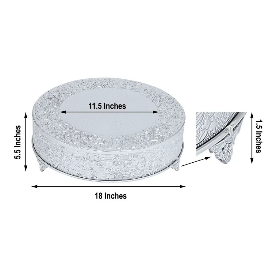 Round Cake Stand 18" Silver