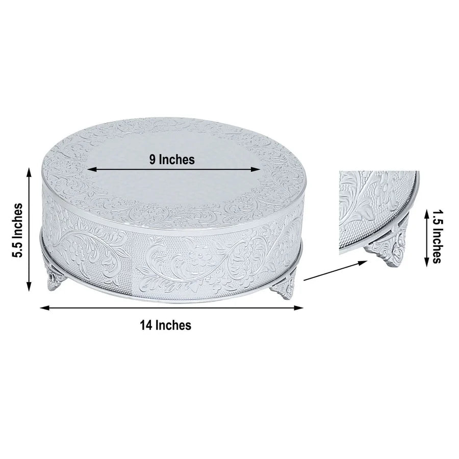 Round Cake Stand 14" Silver