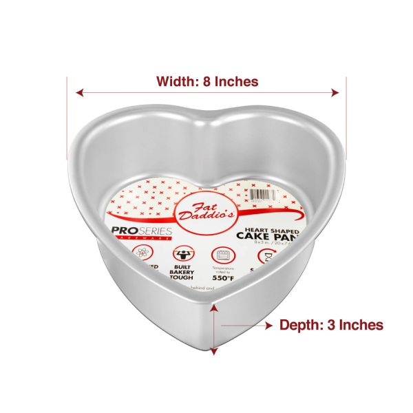 Fat Daddios 8" x 3" Heart Cake Pan