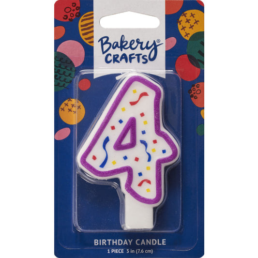 4 Purple Numeral Party Candle