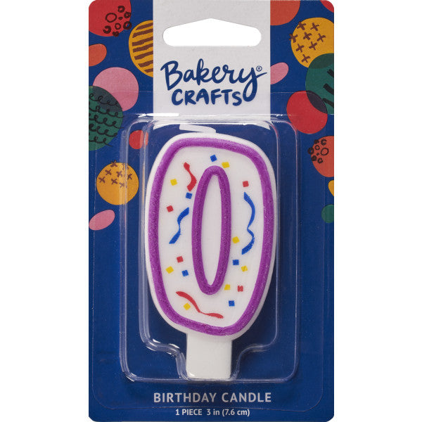 0 Purple Numeral Party Candle