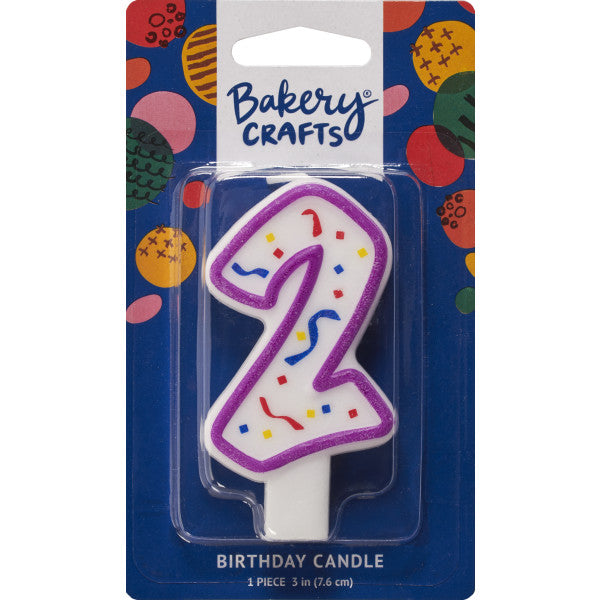 2 Purple Numeral Party Candle