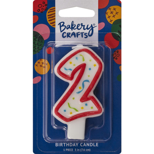 2 Red Numeral Party Candle