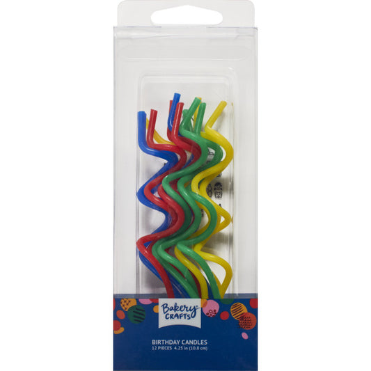 Primary Twist Shaped Candles 12pk