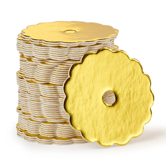 Gold Scalloped Cake Pop Boards 50pk