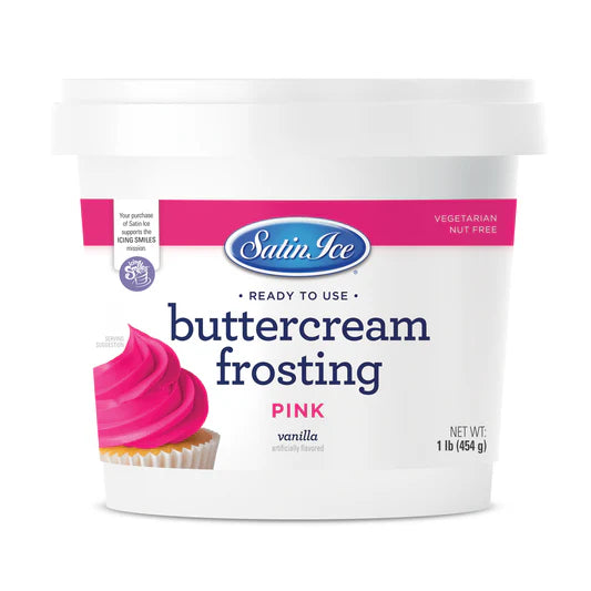 Satin Ice Pink Vanilla Buttercream Frosting 1 lb