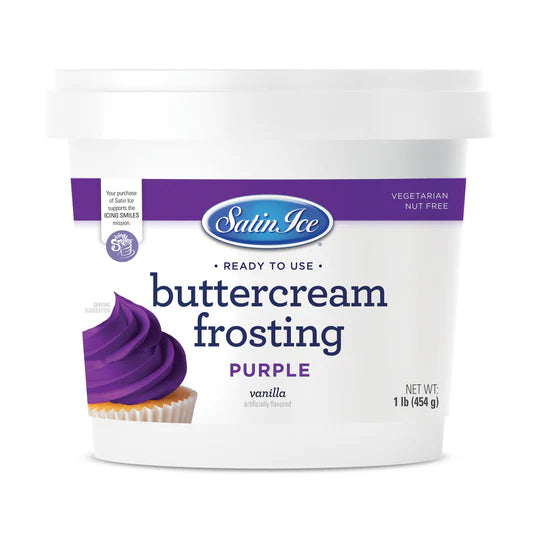 Satin Ice Purple Vanilla Buttercream Frosting 1 lb