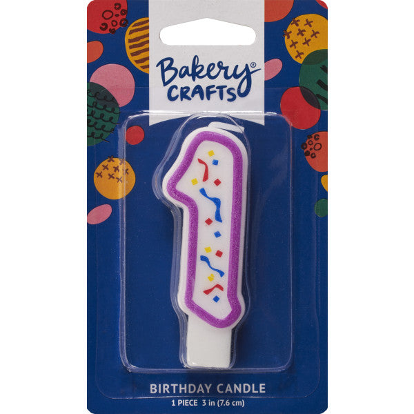 1 Purple Numeral Party Candle