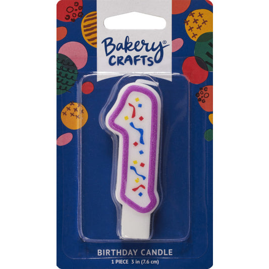 1 Purple Numeral Party Candle