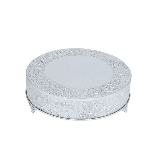 Round Cake Stand 18" Silver